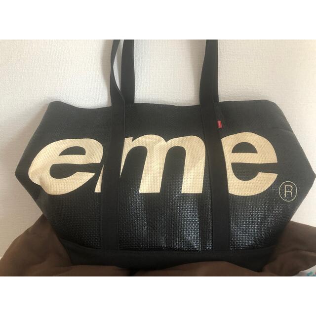 supreme raffia tote