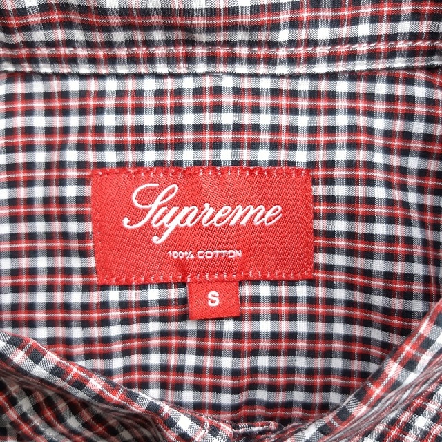 Supreme(シュプリーム)のSupreme/シュプリーム 薄手 長袖 ボタンダウン シャツ 赤×黒 S メンズのトップス(シャツ)の商品写真