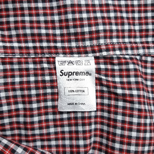 Supreme(シュプリーム)のSupreme/シュプリーム 薄手 長袖 ボタンダウン シャツ 赤×黒 S メンズのトップス(シャツ)の商品写真