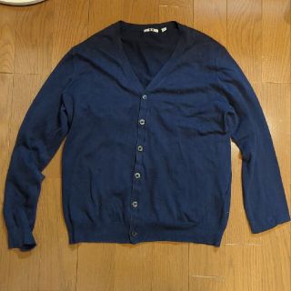 ユニクロ(UNIQLO)のユニクロ　Vネックカーディガン　ネイビー(カーディガン)