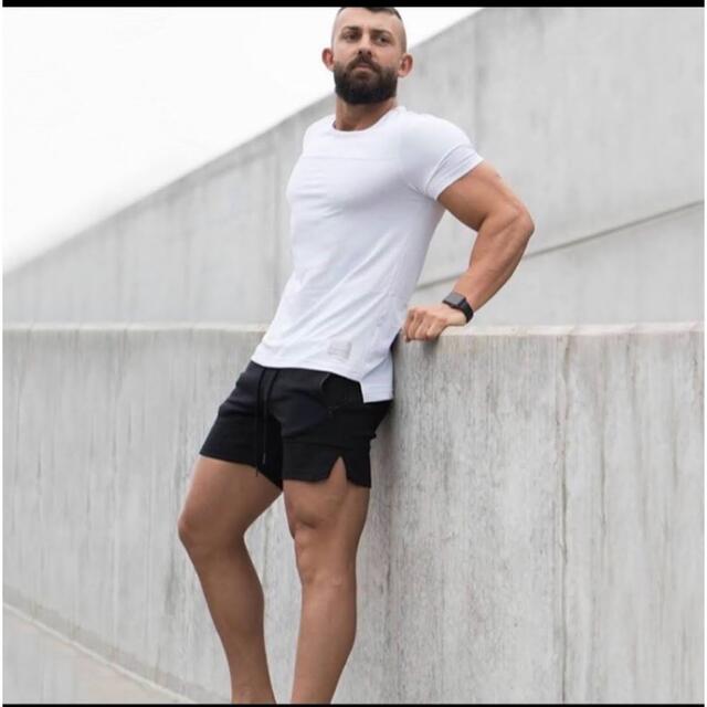 短パン　ショートパンツ　メンズ　半ズボン　グレー　トレーニングパンツ　ジム　XL メンズのパンツ(ショートパンツ)の商品写真