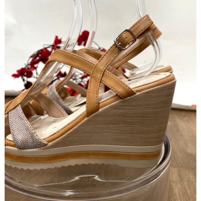 DIANA(ダイアナ)のウェッジソールサンダル　厚底　パイソン柄　アンクルストラップ　フランスインポート レディースの靴/シューズ(サンダル)の商品写真