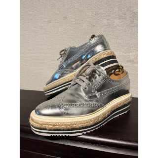 PRADA 厚底　ローファー　シルバー