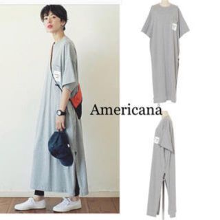 アメリカーナ(AMERICANA)のAmericana サイドジップ ビッグTシャツワンピース(ロングワンピース/マキシワンピース)