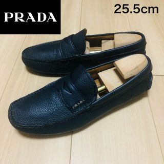 プラダ(PRADA)の美品【プラダ】ローファー 紺 ドライビング スリッポン 25.5cm(スリッポン/モカシン)