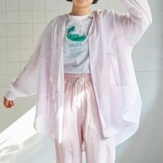 ビュルデサボン(bulle de savon)の新品未使用タグ付き　今季　完売　stripe tunic shirt ピンク(シャツ/ブラウス(長袖/七分))