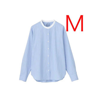ムジルシリョウヒン(MUJI (無印良品))の無印良品　MUJI スタンドカラーシャツ　ライトブルーストライプ(シャツ/ブラウス(長袖/七分))