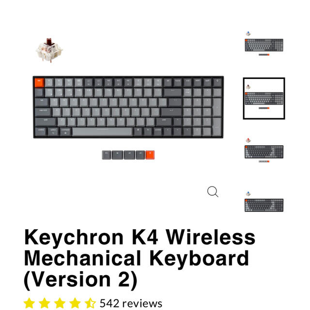 スマホ/家電/カメラKeychron K4 ワイヤレスメカニカルキーボード(茶軸)
