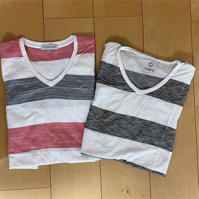 しまむら(シマムラ)のTシャツ　２枚セット　ボーダー メンズのトップス(Tシャツ/カットソー(半袖/袖なし))の商品写真