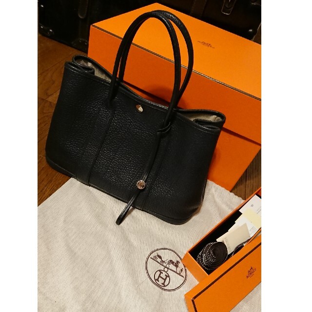 在庫僅少】 Hermes - エルメス ガーデンパーティーtpm 黒 トートバッグ