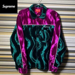 supreme シュプリーム　velvet swirl work shirt