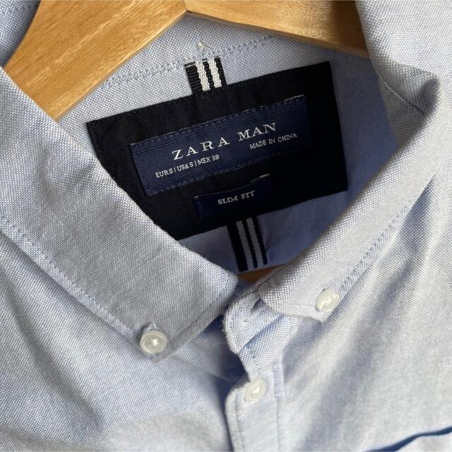 ZARA(ザラ)の美品！メンズ ZARA 半袖シャツ ブルー S メンズのトップス(シャツ)の商品写真