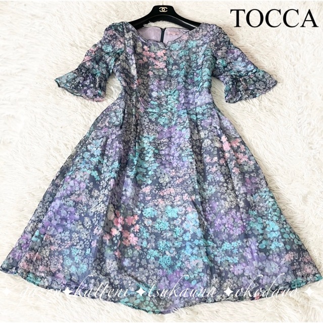 TOCCA トッカ 花柄 総柄 ワンロングピース フレア Aライン フラワー