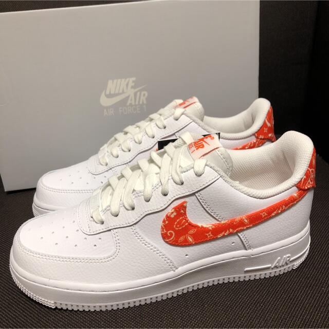NIKE - 24.5cm NIKE エアフォース1 オレンジ ペイズリーの通販 by