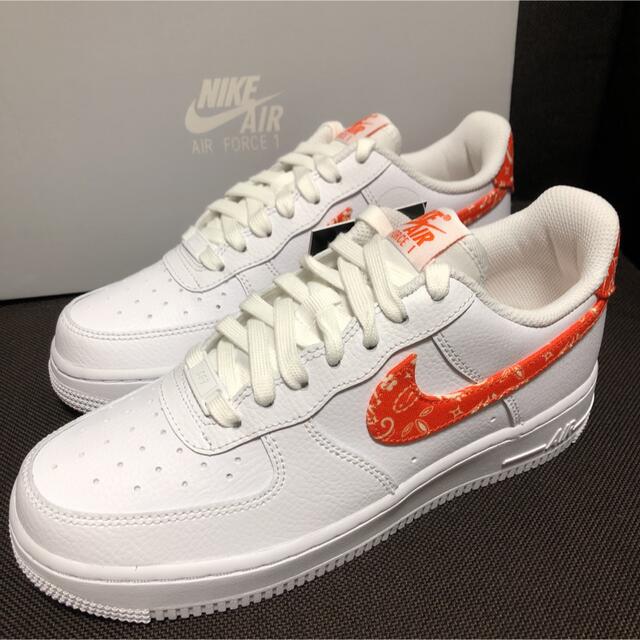 NIKE - 24.5cm NIKE エアフォース1 オレンジ ペイズリーの通販 by