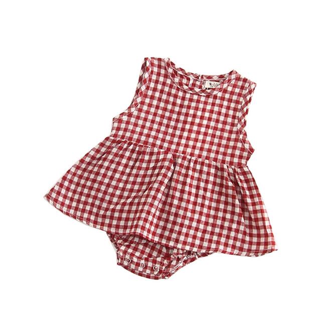 ギンガムチェックワンピース　ロンパース  新品未使用　人気　80cm 90cm キッズ/ベビー/マタニティのキッズ服女の子用(90cm~)(ワンピース)の商品写真