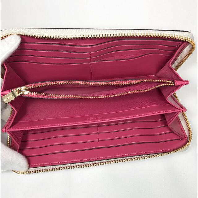 【新品】COACH コーチ 長財布 アコーディオンジップ フローラル チョーク 2