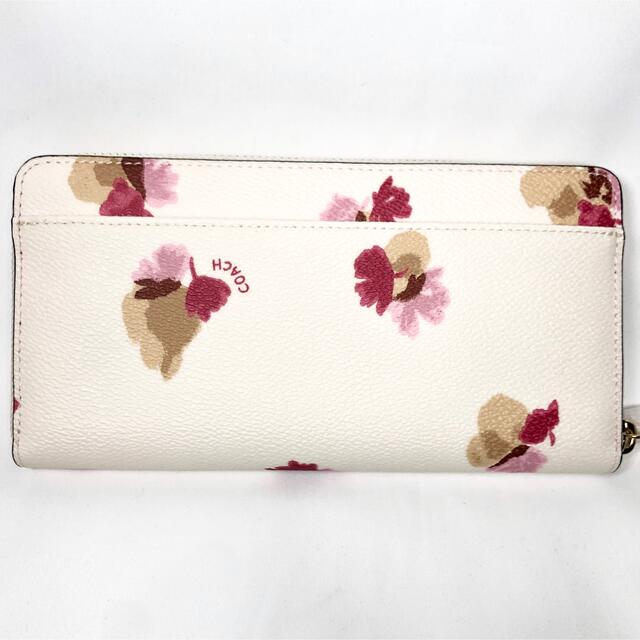 【新品】COACH コーチ 長財布 アコーディオンジップ フローラル チョーク 3