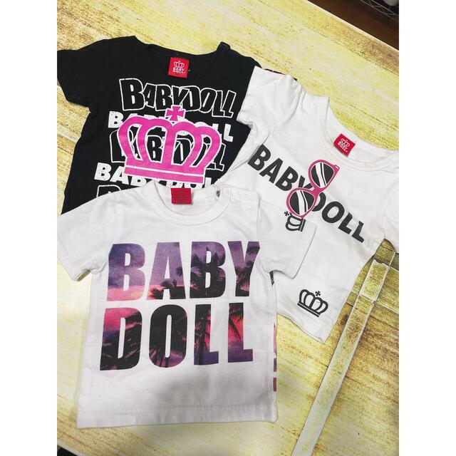 BABYDOLL(ベビードール)のベビドtシャツ 3枚セット 80 キッズ/ベビー/マタニティのキッズ服女の子用(90cm~)(Tシャツ/カットソー)の商品写真