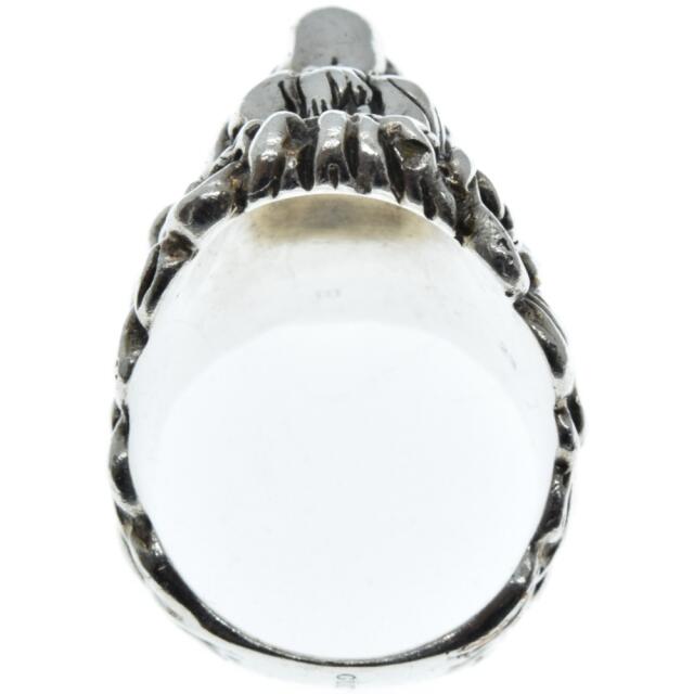 Gucci(グッチ)のGUCCI グッチ ブラッククリスタル付きライオンヘッドリング シルバー メンズのアクセサリー(リング(指輪))の商品写真