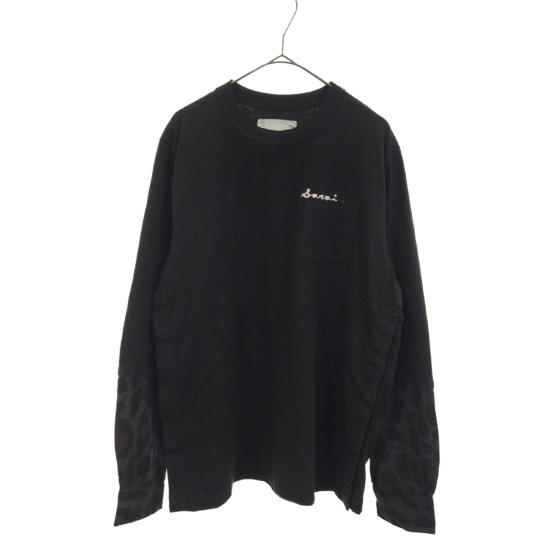 sacai(サカイ)のSacai サカイ 22SS Leopard Print L/S T-Shirt レオパードプリント ロングスリーブカットソー ロンT ブラック 22-02797M メンズのトップス(Tシャツ/カットソー(七分/長袖))の商品写真