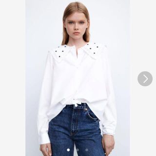 ザラ(ZARA)の★新品未使用・タグ付き★ ZARA ピーターパンカラー ポプリンシャツ(シャツ/ブラウス(長袖/七分))