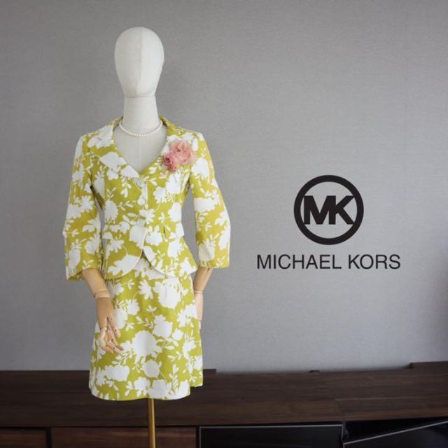 Michael Kors(マイケルコース)のマイケルコース　セットアップ　シルク混　スカート　花柄　4　イタリア製 レディースのフォーマル/ドレス(スーツ)の商品写真