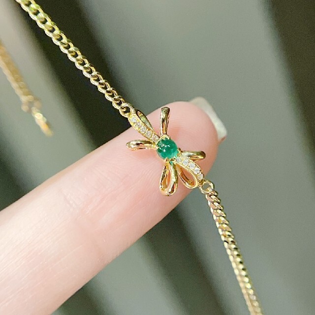 ネックレス/K18/リボンモチーフ/0.03ct/GLD - アクセサリー ネックレス/K18/リボンモチーフ/0.03ct/GLD - アクセサリー