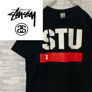 ステューシー(STUSSY)の【希少入手困難】銀タグ　USA製　ステューシー 両面プリント　ブラック　L(Tシャツ/カットソー(半袖/袖なし))