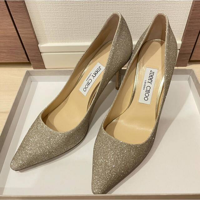 靴/シューズjimmy choo romy85 グリッターパンプス