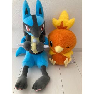 ポケモン(ポケモン)のポケモン　ルカリオ　アチャモ　ぬいぐるみ２体セット(キャラクターグッズ)