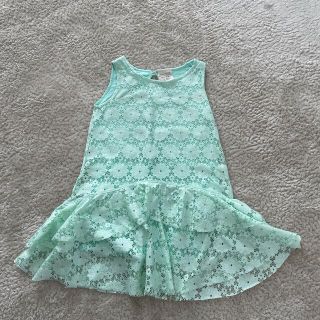 ザラキッズ(ZARA KIDS)のZara Glrls104 グリーンキャミソールワンピ(ワンピース)