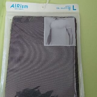 ユニクロ(UNIQLO)のユニクロエアリズム　クールネックＴ(半袖)メンズL(Tシャツ/カットソー(半袖/袖なし))