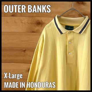 【OUTER BANKS】ビッグサイズ ポロシャツ XL ラインリブ US古着(ポロシャツ)