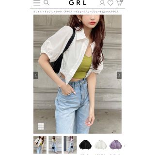 グレイル(GRL)の★GRL★ボリュームスリーブシャツブラウス★新品★(シャツ/ブラウス(半袖/袖なし))