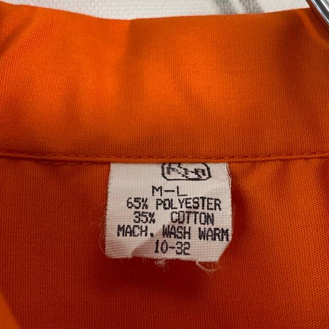 USA ビンテージ  90s ワークシャツ M-L オレンジ 企業物 4