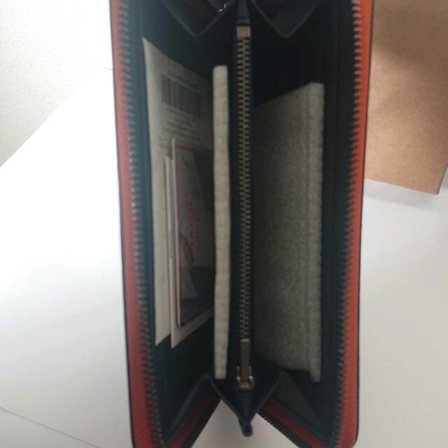 新品未使用コーチCOACH シグネチャー ネイビー×ブラック×オレンジ 長