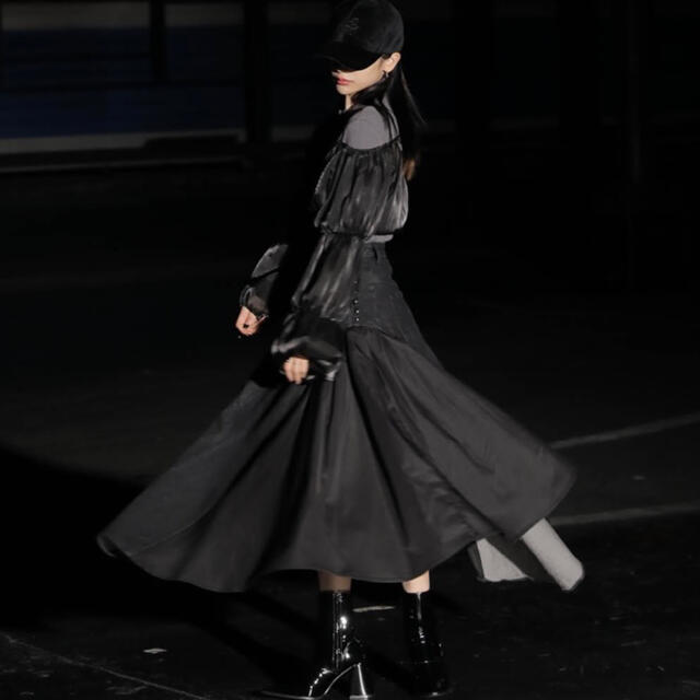 MELTTHELADY メルトザレディ サイドタックフレアスカート ブラック S haute couture オートクチュール 職業用 限定品