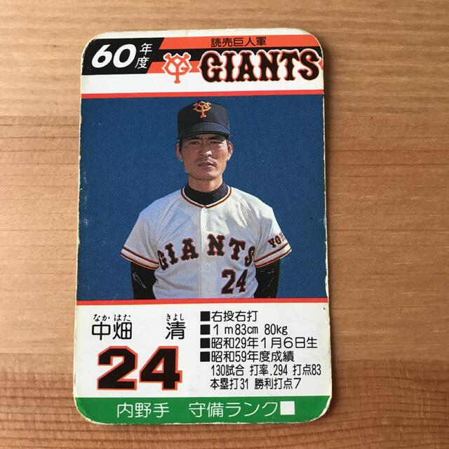 【希少】タカラ　プロ野球カード　読売　巨人軍　ジャイアンツ　巨人　昭和60年度