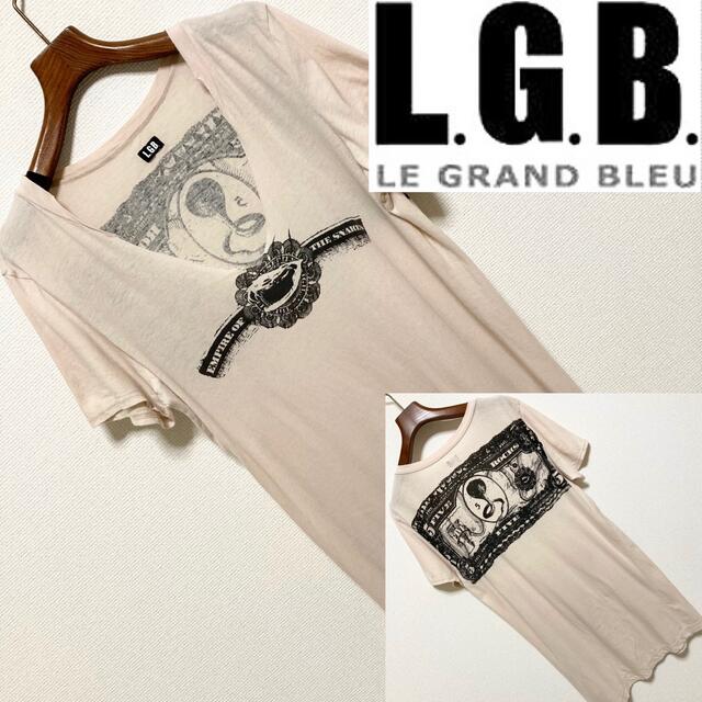 LGB(ルグランブルー)のLGB ルグランブルー◆ドル札 カットオフ Vネック Tシャツ カットソー 1 メンズのトップス(Tシャツ/カットソー(半袖/袖なし))の商品写真