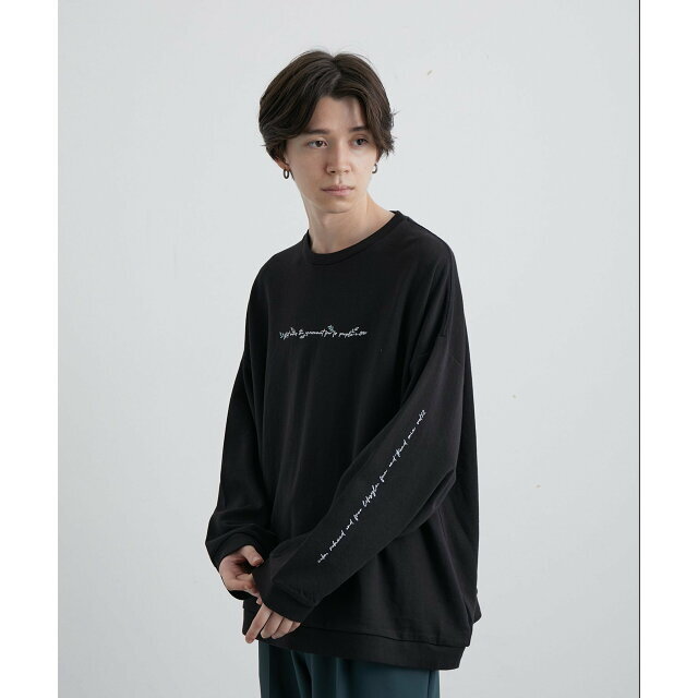 JUNRED(ジュンレッド)の【ブラック（01）】2ポイントロングスリーブワイドPO メンズのトップス(Tシャツ/カットソー(半袖/袖なし))の商品写真