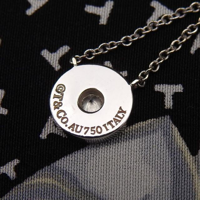 美品 K18WG ティファニー 1837 サークル ネックレス 1Pダイヤモンド