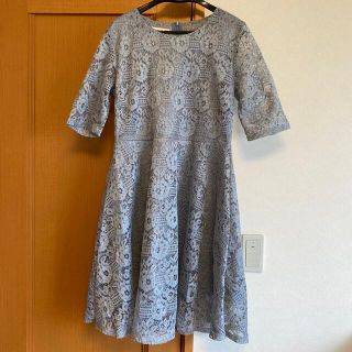 《美品》花柄レース　ワンピース　XXLサイズ　大きいサイズ(ひざ丈ワンピース)