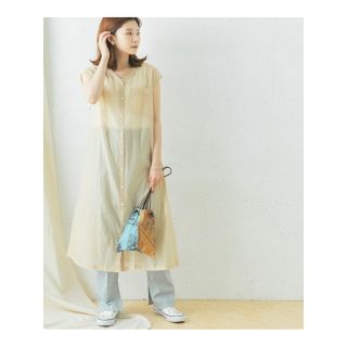 アーバンリサーチロッソ(URBAN RESEARCH ROSSO)の【BEIGE】コットンシルクフレンチガウンワンピース(ロングワンピース/マキシワンピース)