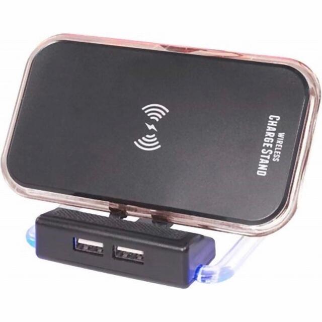 HAC2050 ワイヤレスチャージスタンド 置くだけ充電器 USB 2ポート付  スマホ/家電/カメラのスマートフォン/携帯電話(バッテリー/充電器)の商品写真