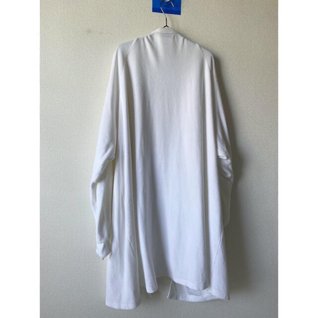 vintage 90s 真っ白 ノーボタン ロング 羽織りコート ロングガウン