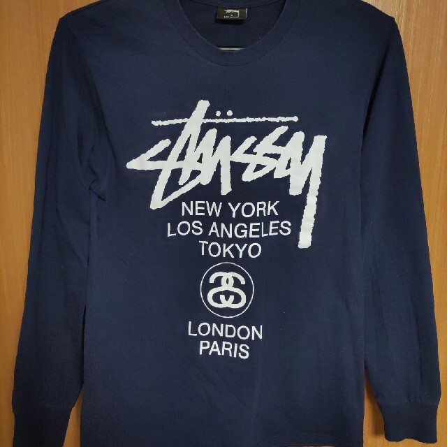 ロンT 黒 L ワールドツアー STUSSY - Tシャツ/カットソー(七分/長袖)