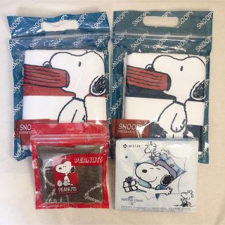 スヌーピー(SNOOPY)の【未使用】スヌーピー SNOOPY フェイスタオル ハンカチ セット(ハンカチ)