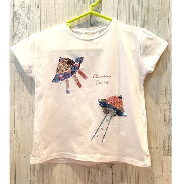 ZARA KIDS(ザラキッズ)のZARAkids スパンコールTシャツ キッズ/ベビー/マタニティのキッズ服男の子用(90cm~)(Tシャツ/カットソー)の商品写真