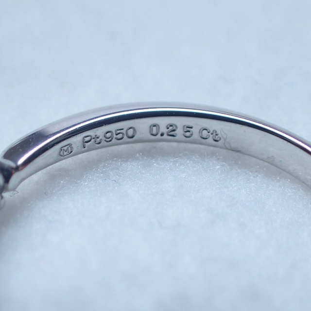 PT950 プラチナリサイクルリング空枠　0.2〜0.25ct用 レディースのアクセサリー(リング(指輪))の商品写真